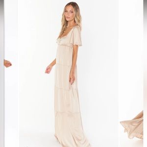 Show Me Your Mumu Nicole Champagne Dress Small